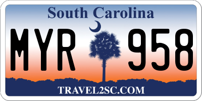 SC license plate MYR958