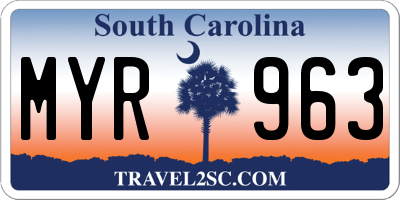 SC license plate MYR963