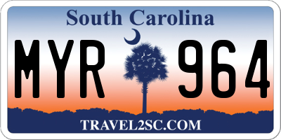SC license plate MYR964