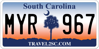 SC license plate MYR967