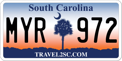 SC license plate MYR972