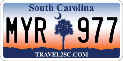 SC license plate MYR977