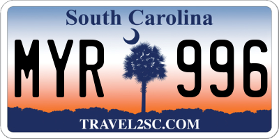 SC license plate MYR996