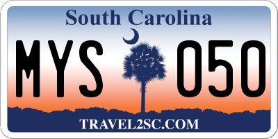SC license plate MYS050
