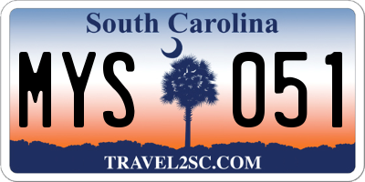 SC license plate MYS051