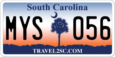 SC license plate MYS056