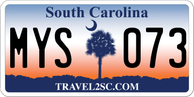 SC license plate MYS073
