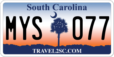 SC license plate MYS077