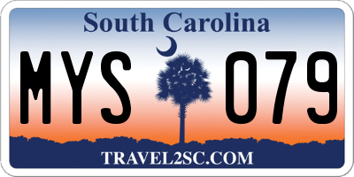 SC license plate MYS079