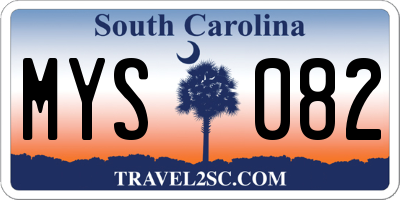 SC license plate MYS082