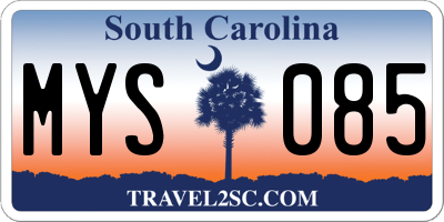 SC license plate MYS085
