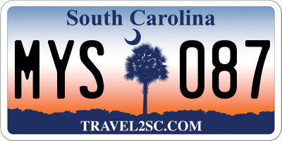 SC license plate MYS087
