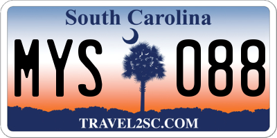 SC license plate MYS088