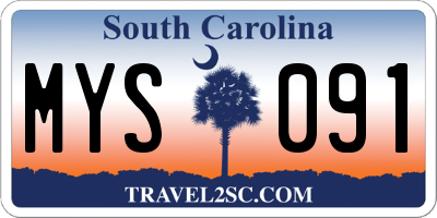 SC license plate MYS091