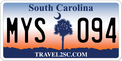 SC license plate MYS094