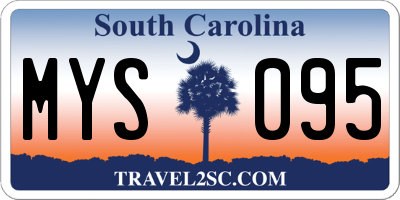 SC license plate MYS095