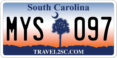 SC license plate MYS097