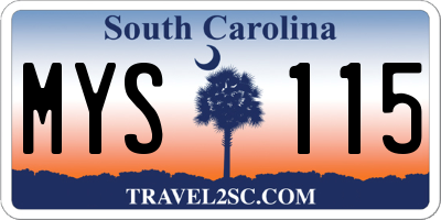 SC license plate MYS115