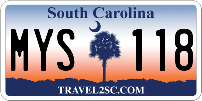 SC license plate MYS118