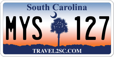 SC license plate MYS127