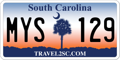 SC license plate MYS129