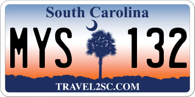SC license plate MYS132
