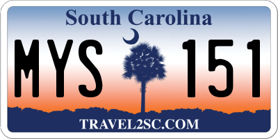 SC license plate MYS151