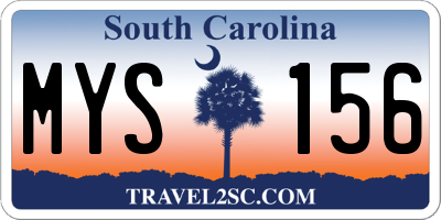 SC license plate MYS156