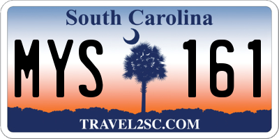 SC license plate MYS161