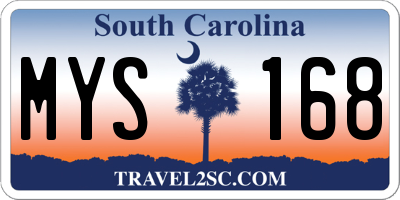 SC license plate MYS168