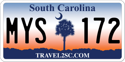 SC license plate MYS172