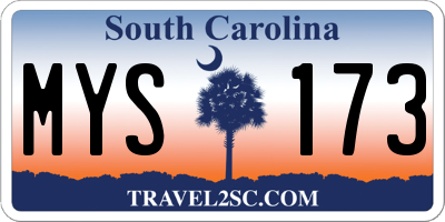 SC license plate MYS173