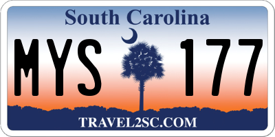 SC license plate MYS177