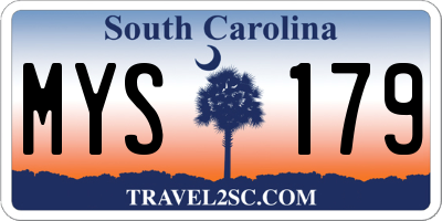 SC license plate MYS179