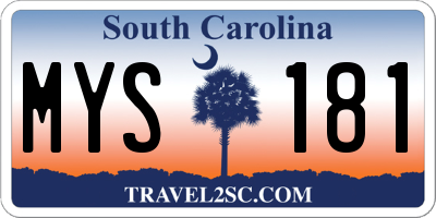 SC license plate MYS181