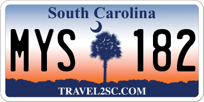 SC license plate MYS182