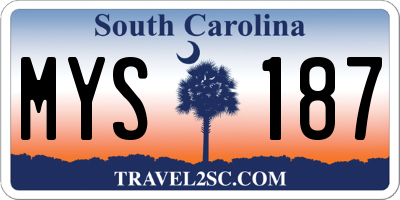 SC license plate MYS187