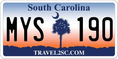 SC license plate MYS190