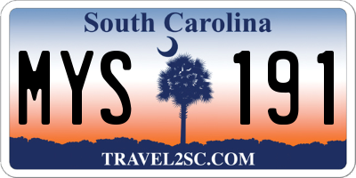 SC license plate MYS191