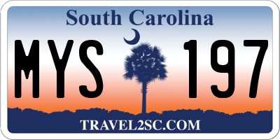 SC license plate MYS197
