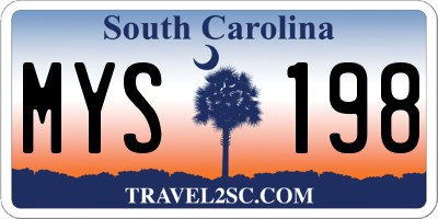 SC license plate MYS198