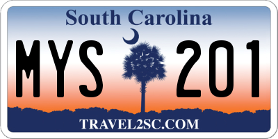 SC license plate MYS201