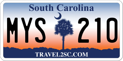 SC license plate MYS210