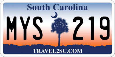 SC license plate MYS219
