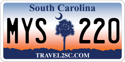 SC license plate MYS220