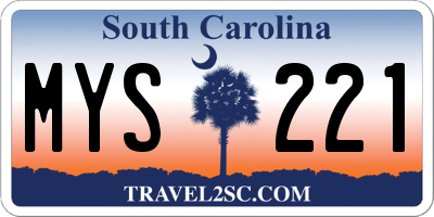 SC license plate MYS221