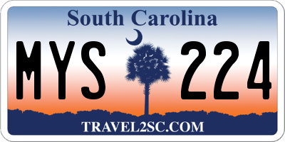 SC license plate MYS224