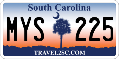 SC license plate MYS225