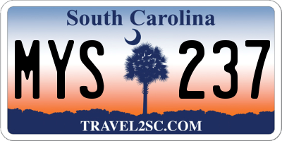 SC license plate MYS237