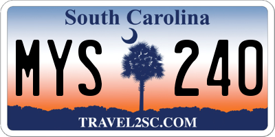 SC license plate MYS240